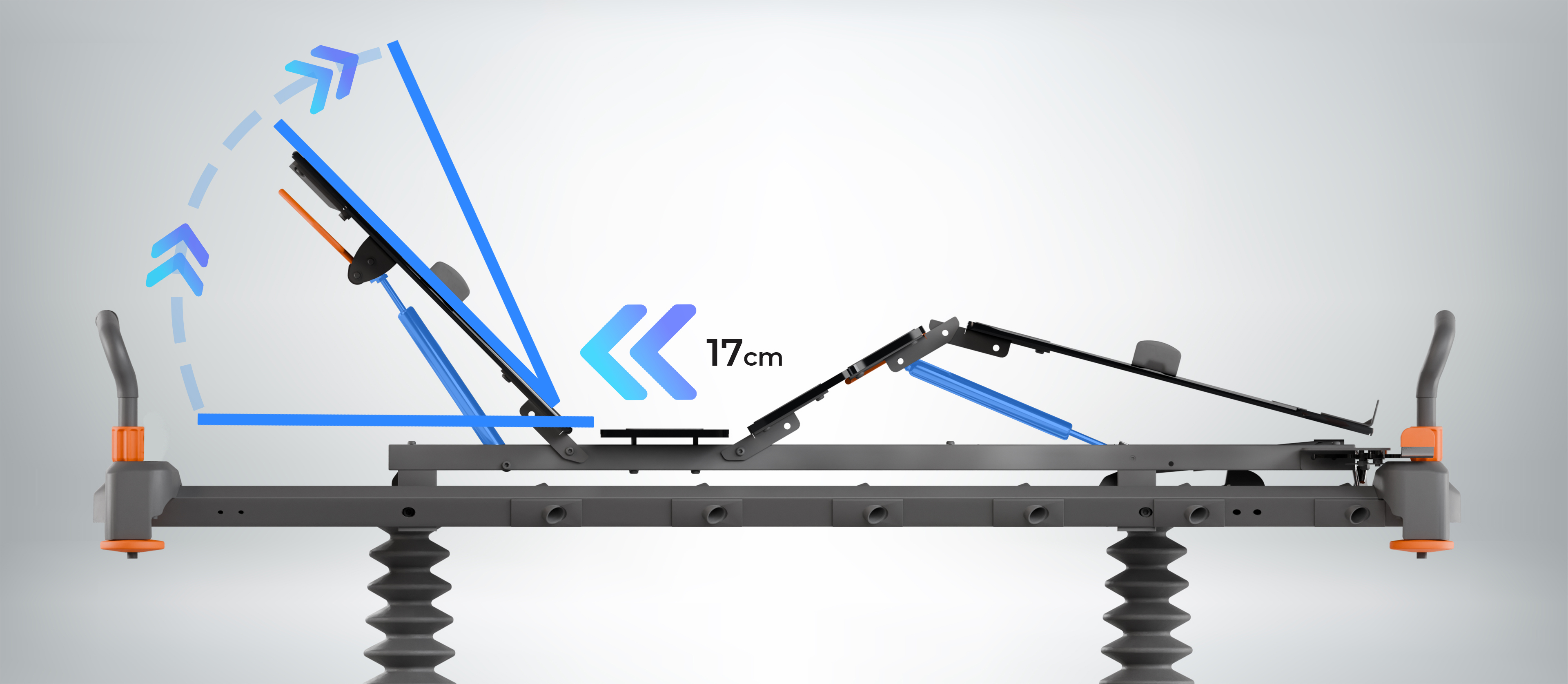 Relève-buste, plicature pour le confort du patient