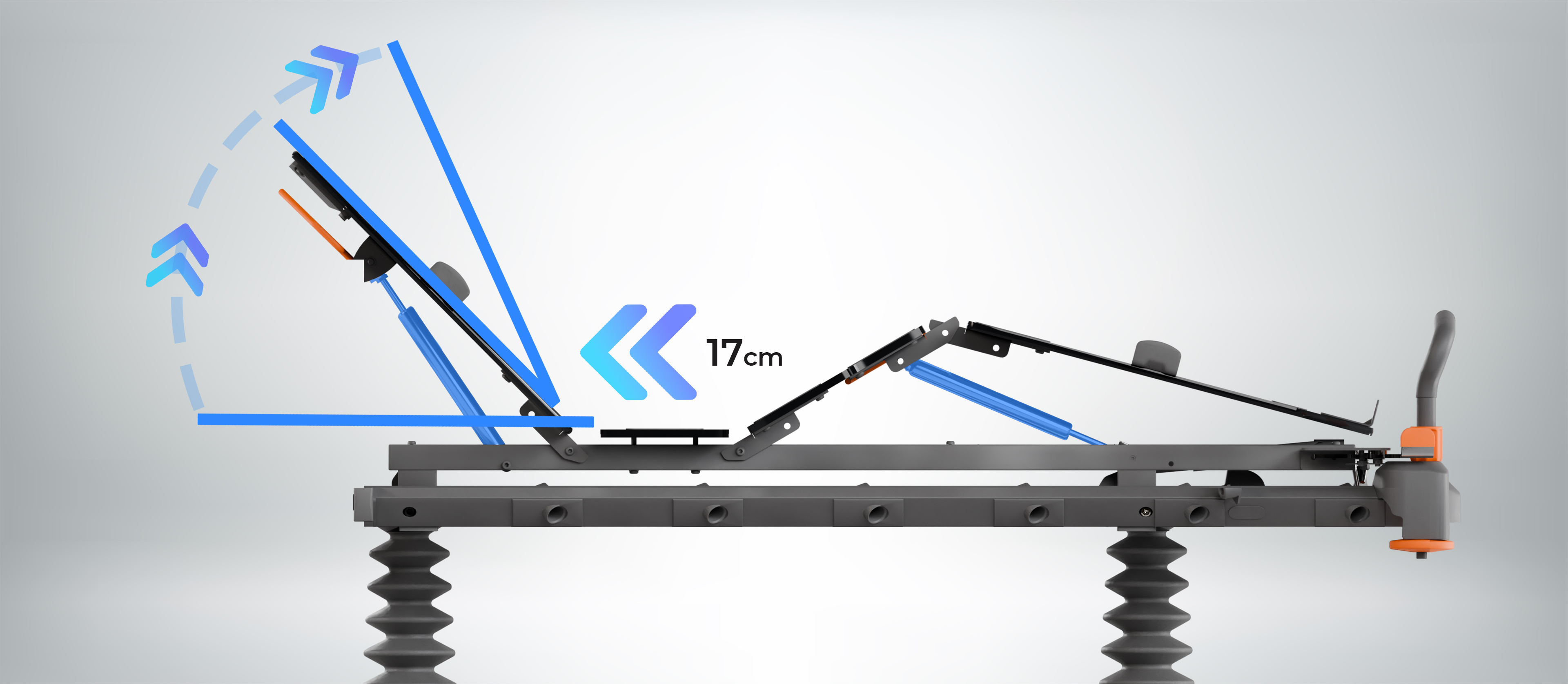 Relève buste, plicature pour le confort du patient