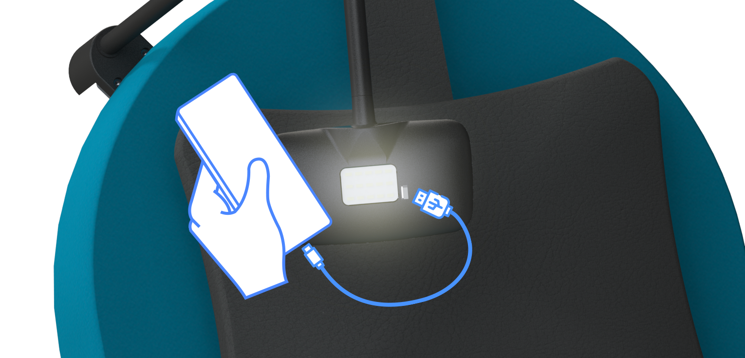 Lumière LED et port USB intégrés pour le confort du patient