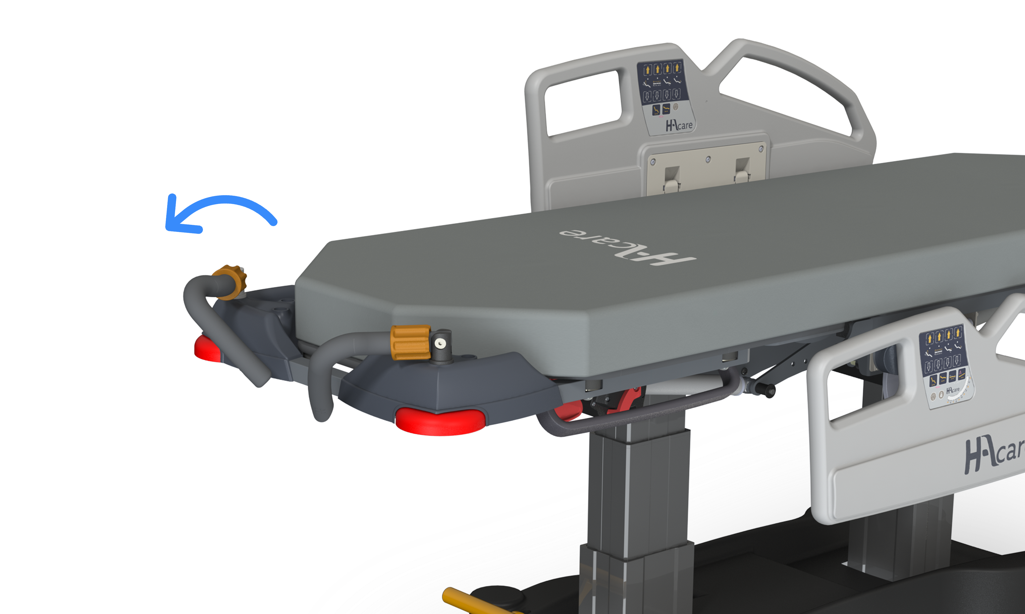 Poignées de brancardage en tête et pied&nbsp;