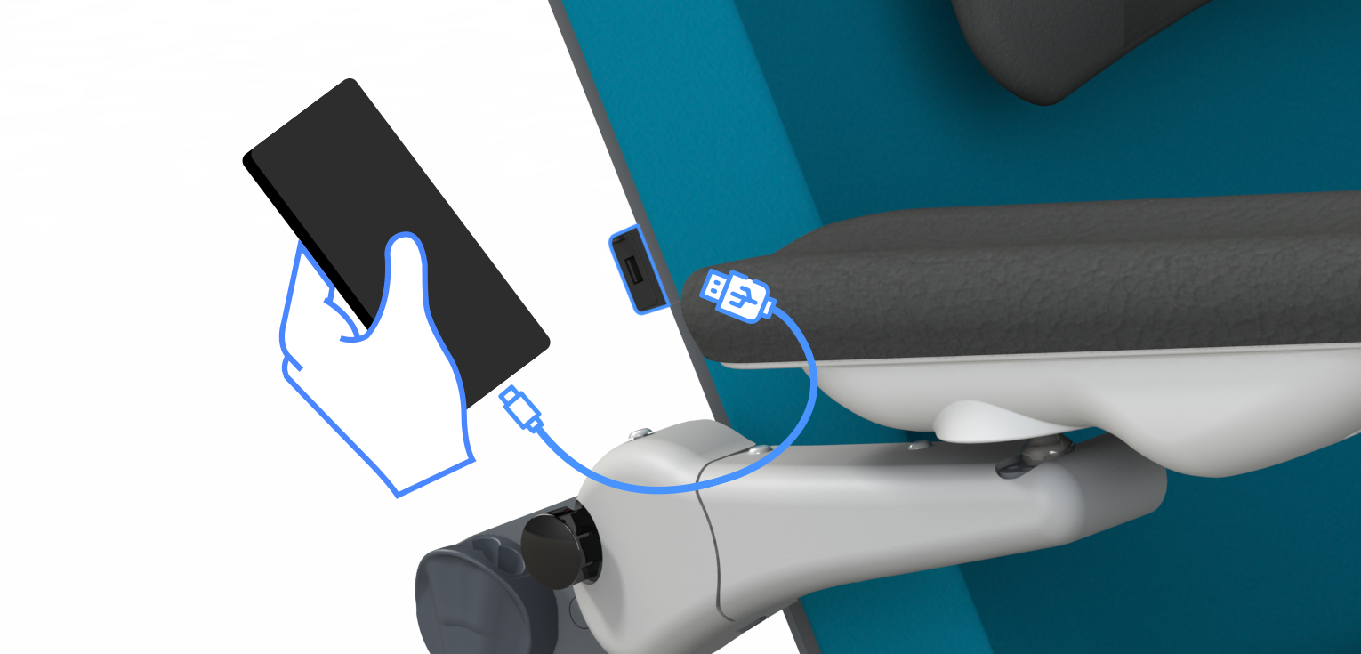 Connexion USB intégrée pour plus de confort