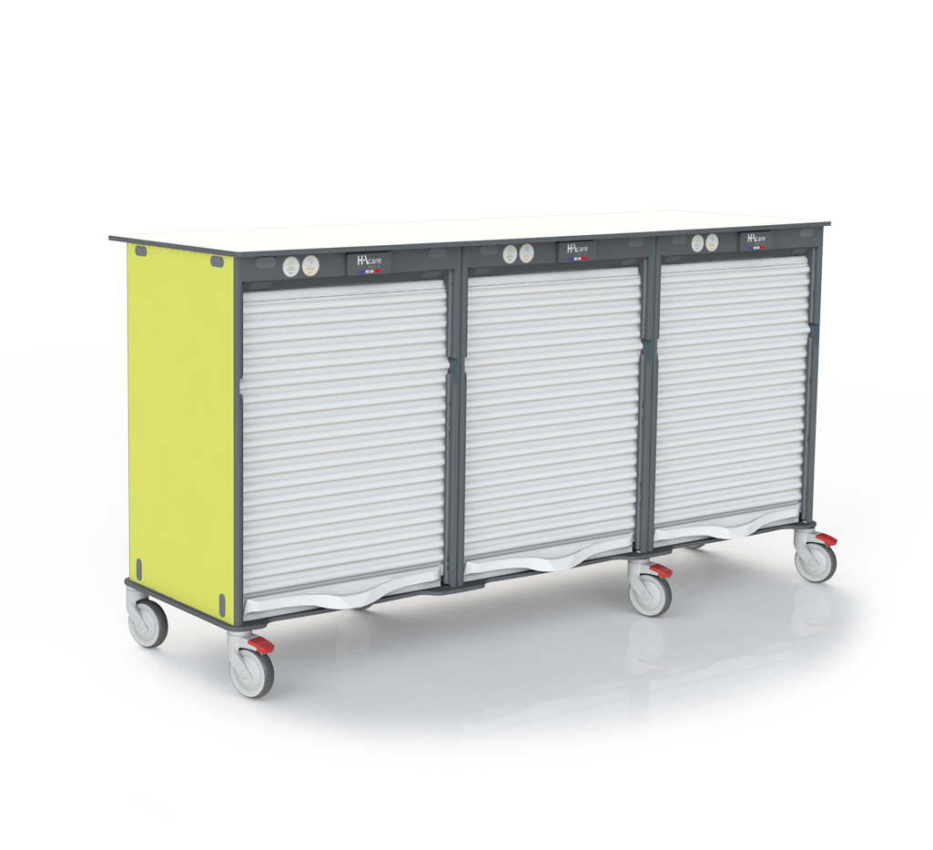 Plan de travail mobile à rideau